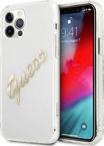 Guess Guess GUHCP12LKTRSVGO iPhone 12 Pro Max 6,7" Transparent hardcase Vintage Script Gold 1