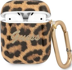 Guess Etui ochronne GUA2USLEO Leopard Collection do AirPods 1/2 brązowe 1