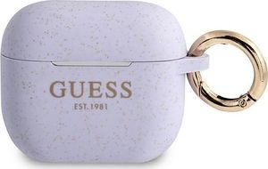 Guess Etui ochronne GUA3SGGEU Silicone Glitter do AirPods 3 fioletowe 1