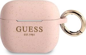 Guess Etui ochronne GUA3SGGEP Silicone Glitter do AirPods 3 różowe 1