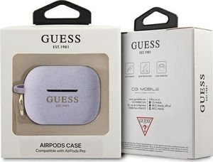 Guess Etui ochronne GUAPSGGEU Silicone Glitter do AirPods Pro fioletowe 3