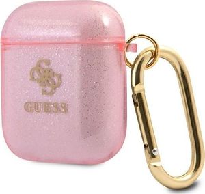 Guess Etui ochronne GUA2UCG4GP Glitter Collection do AirPods 1/2 różowe 3