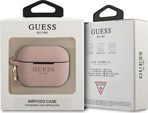 Guess Etui ochronne GUAPSGGEP Silicone Glitter do AirPods Pro różowe 3