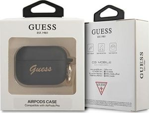 Guess Etui ochronne GUAPSSSK Silicone Vintage Script do AirPods Pro czarne 3