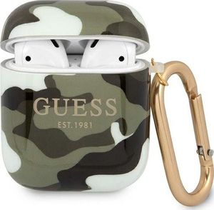 Guess Etui ochronne GUA2UCAMA Camo Collection do AirPods 1/2 zielone 1