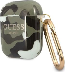 Guess Etui ochronne GUA2UCAMA Camo Collection do AirPods 1/2 zielone 2