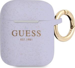 Guess Etui ochronne GUA2SGGEU Silicone Glitter do AirPods 1/2 fioletowe 1