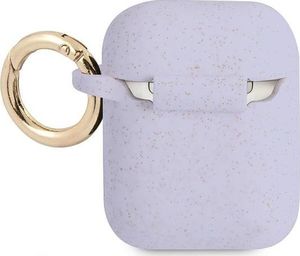 Guess Etui ochronne GUA2SGGEU Silicone Glitter do AirPods 1/2 fioletowe 2