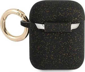 Guess Etui ochronne GUA2SGGEK Silicone Glitter do AirPods 1/2 czarne 2