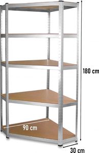 Topeshop REGAŁ MAGAZYNOWY NAROŻNY METALOWY GC9030 30cm 3