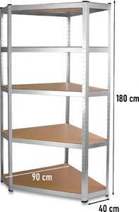 Topeshop REGAŁ MAGAZYNOWY NAROŻNY METALOWY G9040 40cm 3