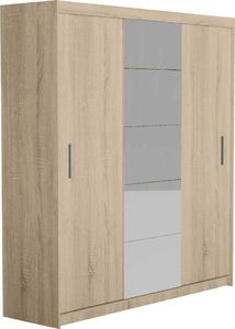 Topeshop SZAFA FARO DRZWI PRZESUWNE LUSTRO 235CM DĄB SONOMA 1