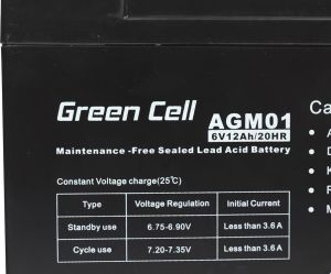 Green Cell Akumulator 6V/12Ah (AGM01) 4