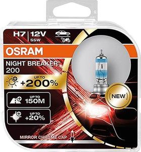 Carmotion Żarówki OSRAM H7 12V 55W PX26d Night Breaker +200%, 2 szt. 1