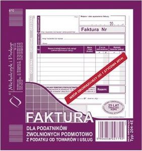 Michalczyk & Prokop Faktura dla podatników zwolnionych...204-4E 1