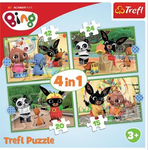 Trefl Puzzle 4w1 Wesoły dzień Binga 34357 TREFL 1