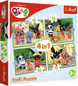 Trefl Puzzle 4w1 Wesoły dzień Binga 34357 TREFL 2
