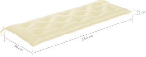 vidaXL Poduszka na huśtawkę kremowa tkanina 150 cm 6