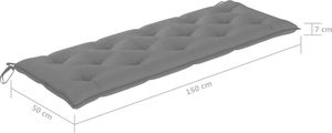 vidaXL Poduszka na huśtawkę szara tkanina 150 cm 6