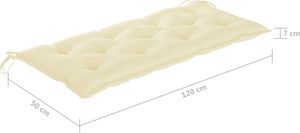 vidaXL Poduszka na huśtawkę tkanina kremowa 120 cm 6