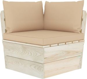 vidaXL Poduszki na sofę z palet 3 szt. beżowe tkanina 1