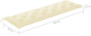 vidaXL Poduszka na huśtawkę kremowa tkanina 180 cm 6