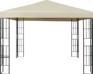 vidaXL Altana ze sznurem lampek, 3x3 m, kremowa 3