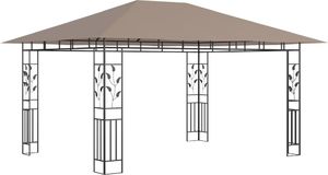vidaXL Altana z moskitierą i sznurem lampek, 4x3x2,73 cm, kolor taupe 4
