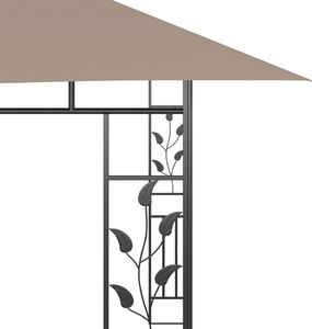 vidaXL Altana z moskitierą i sznurem lampek, 4x3x2,73 cm, kolor taupe 7