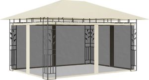 vidaXL Altana z moskitierą i sznurem lampek, 4x3x2,73 cm, kremowa 2