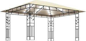 vidaXL Altana z moskitierą i sznurem lampek, 4x3x2,73 cm, kremowa 3