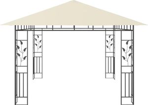 vidaXL Altana z moskitierą i sznurem lampek, 4x3x2,73 cm, kremowa 5