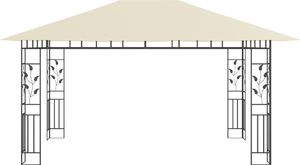 vidaXL Altana z moskitierą i sznurem lampek, 4x3x2,73 cm, kremowa 6