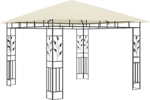 vidaXL Altana z moskitierą i sznurem lampek, 3x3x2,73 cm, kremowa 4