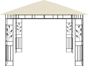 vidaXL Altana z moskitierą i sznurem lampek, 3x3x2,73 cm, kremowa 6