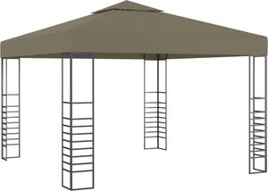 vidaXL Altana ze sznurem lampek, 3x3 m, taupe, 180 g/m 2