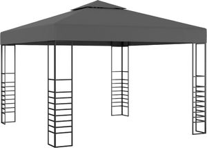 vidaXL Altana ze sznurem lampek, 3x3 m, antracytowa 2