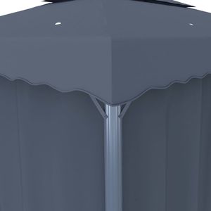 vidaXL Altana z zasłonami i sznurem lampek, 3x3 m, antracytowa 6