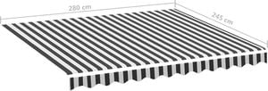vidaXL Zapasowa tkanina na markizę, antracytowo-biała, 3x2,5 m 6
