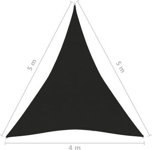 vidaXL Żagiel przeciwsłoneczny, 160 g/m, czarny, 4x5x5 m, HDPE 6