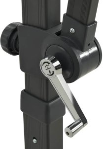 vidaXL Parasol wiszący z lampkami LED i słupkiem, zielony, 250 cm 9