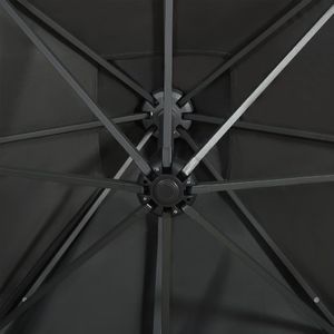vidaXL Parasol wiszący z lampkami LED i słupkiem, antracytowy, 250 cm 2