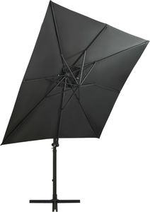 vidaXL Parasol wiszący z lampkami LED i słupkiem, antracytowy, 250 cm 4