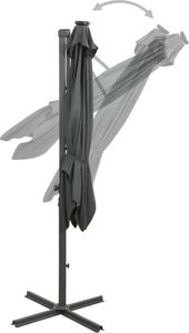 vidaXL Parasol wiszący z lampkami LED i słupkiem, antracytowy, 250 cm 8