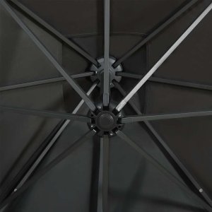 vidaXL Parasol wiszący z lampkami LED i słupkiem, antracytowy, 250 cm 9