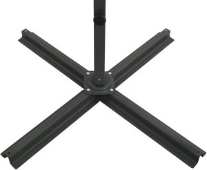 vidaXL Parasol wiszący z lampkami LED i słupkiem, lazurowy, 250 cm 11