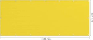 vidaXL Parawan balkonowy, żółty, 120x300 cm, HDPE 5