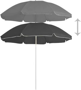 vidaXL Parasol ogrodowy na stalowym słupku, antracytowy, 180 cm 3