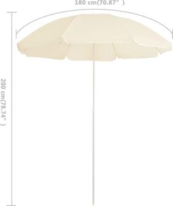 vidaXL Parasol ogrodowy na stalowym słupku, piaskowy, 180 cm 5