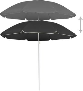 vidaXL Parasol ogrodowy na stalowym słupku, antracytowy, 180 cm 3